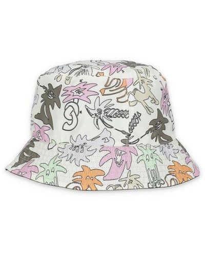 Palm Angels Reversible Bucket Hat - White