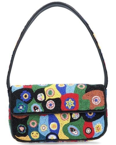 STAUD Tommy Beaded Foldover Top Shoulder Bag - Multicolour