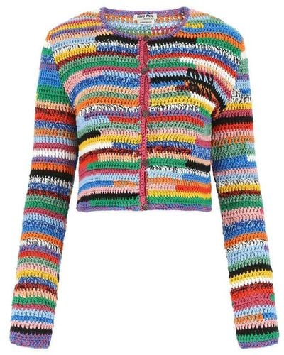 Miu Miu Multicolour Crochet Cardigan