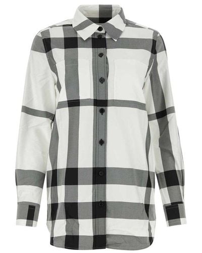 Burberry Check Cotton Shirt - Grey