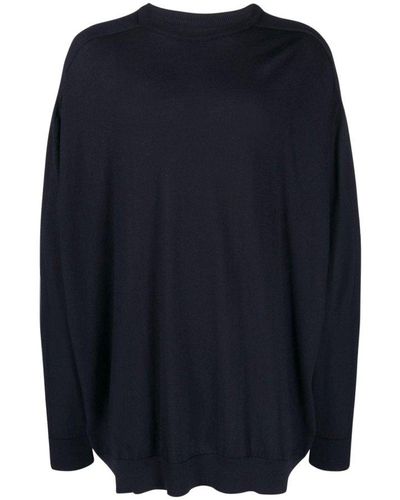 Societe Anonyme Sadrsa Round-neck Drop Shoulder Sweater - Blue