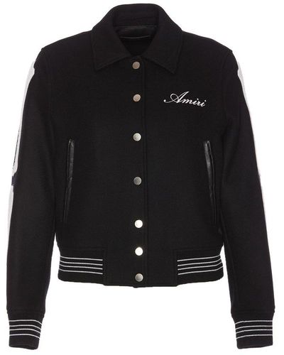 Amiri Logo Embroidered Jacket - Black