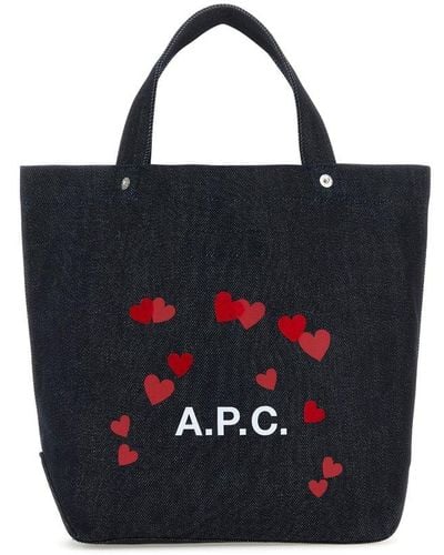A.P.C. Valentines Day Mini Shopping Bag - Black