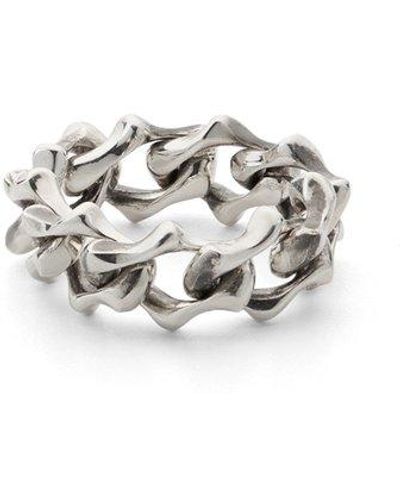 Emanuele Bicocchi Soft Sharp Link Chain Ring - White