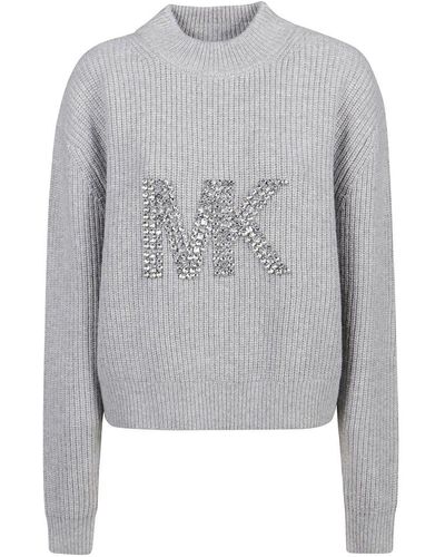 MICHAEL Michael Kors Rhinestone Sweater - Gray