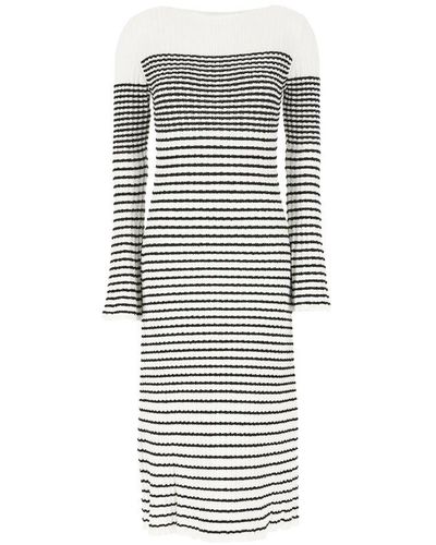 Proenza Schouler Striped Knitted Dress - Grey