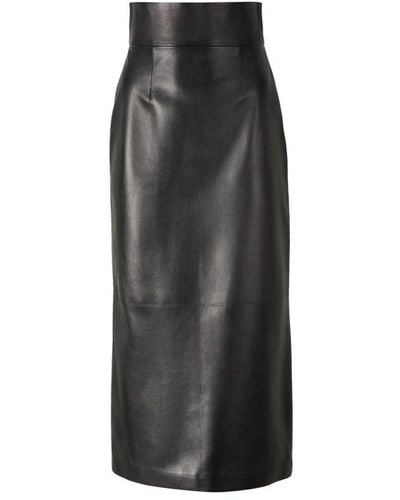 Alexander McQueen Plain Long Skirt - Black