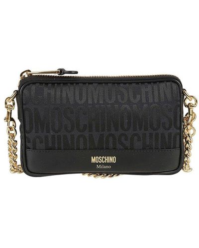 Moschino Monogrammed Shoulder Bag - Black