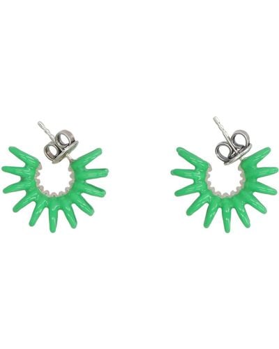 Bottega Veneta Spine Hoop Earrings - Green