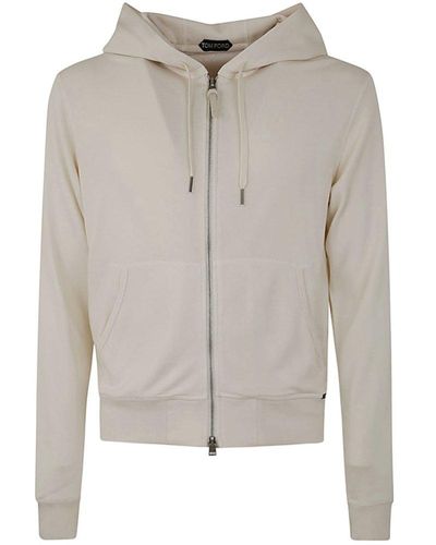 Tom Ford Cut And Sewn Hood Zipper Sweatshirt Clothing - Grey