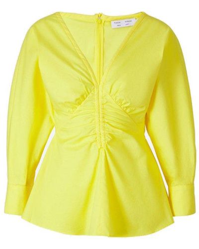 Proenza Schouler Cotton Sleeve Blouse - Yellow
