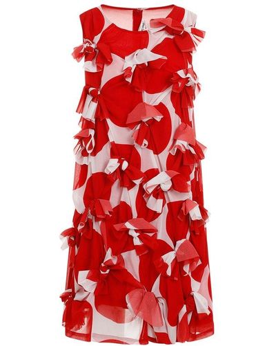 Comme des Garçons Floral Patch Sleeveless Dress - Red