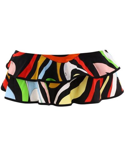Emilio Pucci Flounced Print Bikini Top Beachwear - Multicolor