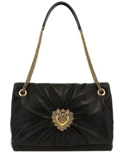 Dolce & Gabbana Devotion Shoulder Bags - Black