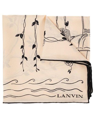 Lanvin Silk Scarf, - Natural