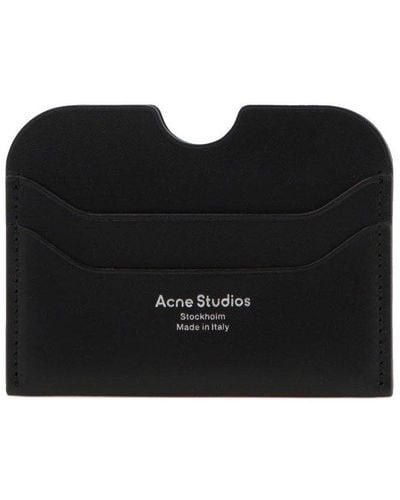 Acne Studios Logo Leather Card Case - Black
