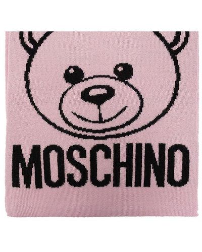 Moschino Scarf With Logo - Pink