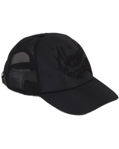 Alexander McQueen Logo Embroidered Mesh Baseball Cap - Black