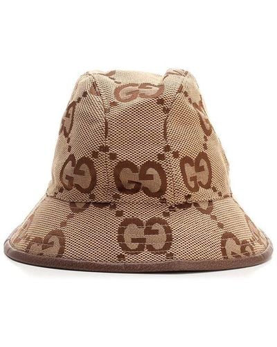 Gucci GG Supreme Wide Brim Bucket Hat - Brown