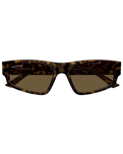 Balenciaga Rectangle Frame Sunglasses - Brown