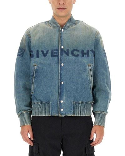 Givenchy Logo-print Denim Jacket - Blue