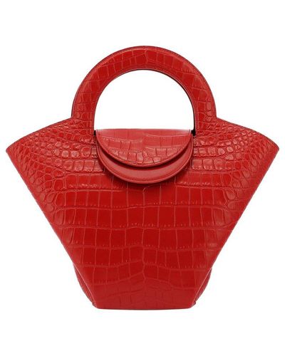 Bottega Veneta Doll Embossed Top Handle Bag - Red