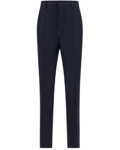 Valentino High Waist Straight Leg Trousers - Blue