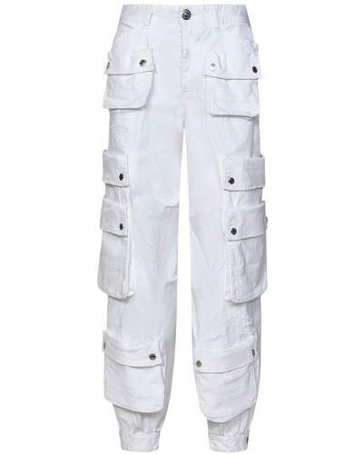 DSquared² Pocket Detailed Cargo Trousers - White