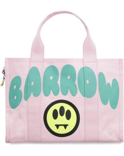 Barrow Logo Printed Keyring Attached Tote Bag - Pink