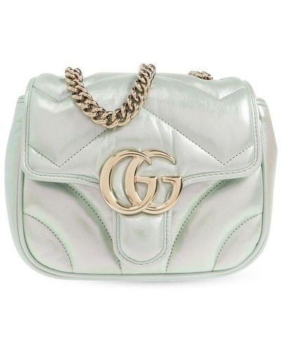 Gucci 'GG Marmont Mini' Quilted Shoulder Bag, - White