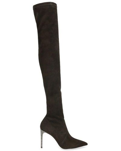 Rene Caovilla Nina Embellished Thigh-high Boots - Black