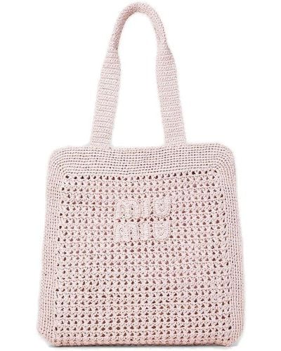 Miu Miu Crochet Shopping Bag - Pink