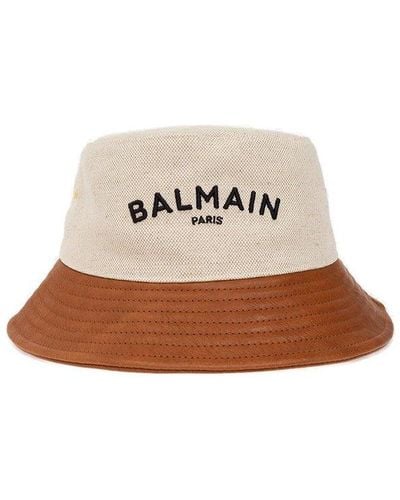 Balmain Logo Hat - Natural