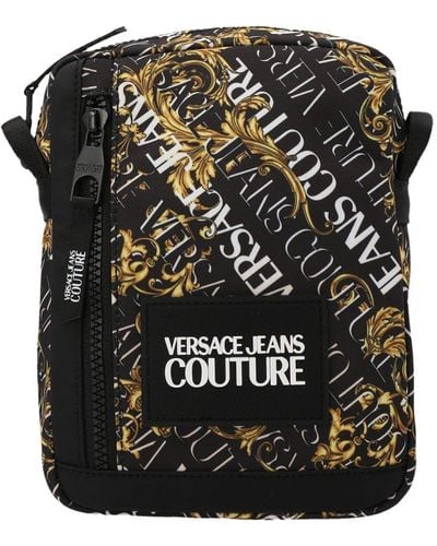 Versace Logo Nylon Crossbody Bag - Black