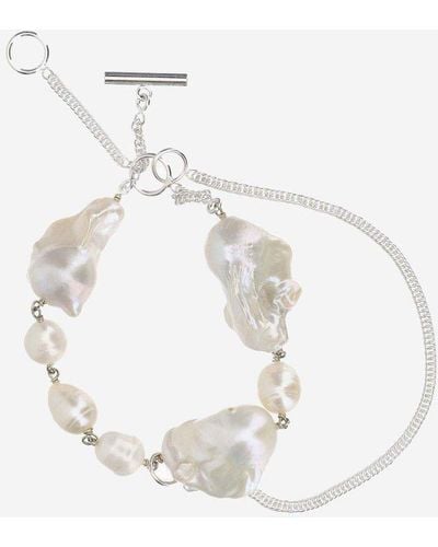 Jil Sander Embellished Bracelet - White