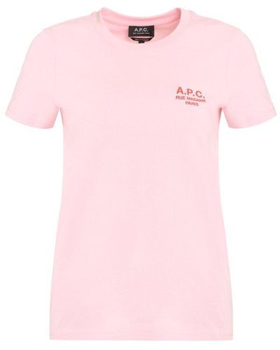 A.P.C. Denise Cotton Crew-Neck T-Shirt - Pink