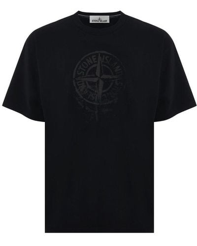 Stone Island T-shirt Con Logo - Black