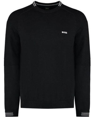 BOSS Knitted Rolet Pullover - Black