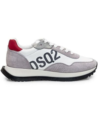 DSquared² Logo Printed Color-block Sneakers - White