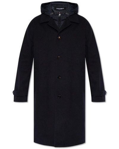 Dolce & Gabbana Coat With Internal Vest, - Blue
