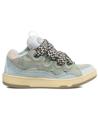 Lanvin Leather Curb Trainers - Green