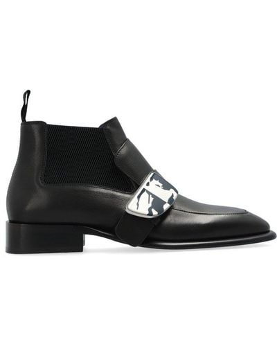 Burberry Shield Square-toe Chelsea Ankle Boots - Black