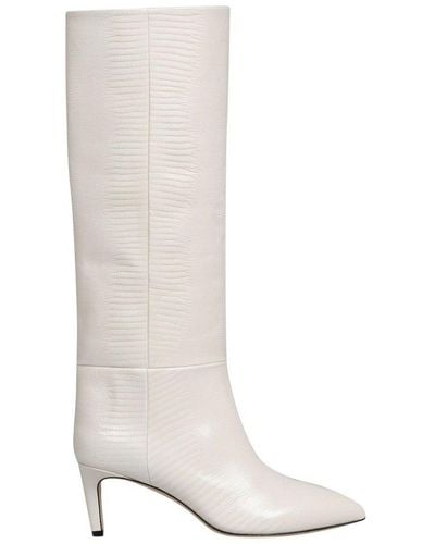 Paris Texas Knee-high Pointed Toe Boots - White