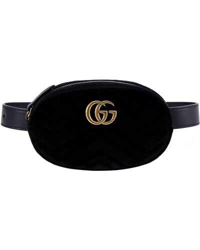 Gucci GG Marmont Velvet Belt Bag - Black