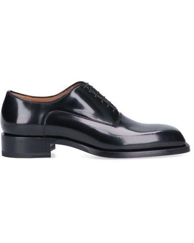 Christian Louboutin Square Toe Lace-up Shoes - Black
