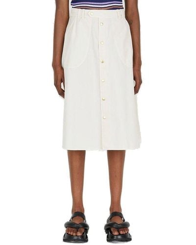 A.P.C. High-waist Midi Skirt - White