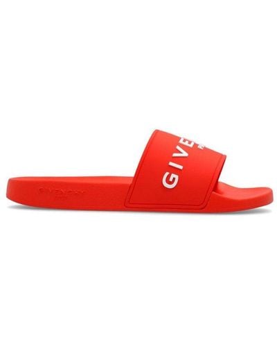 Givenchy Logo Detailed Slides - Red