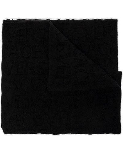 Versace Scarf With Logo - Black