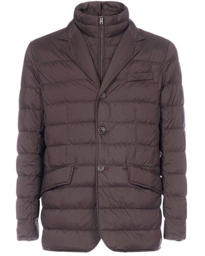 Herno Quilted Layered Padded Jacket - Brown