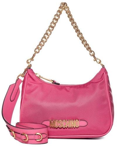 Moschino Logo Lettering Hobo Bag - Pink